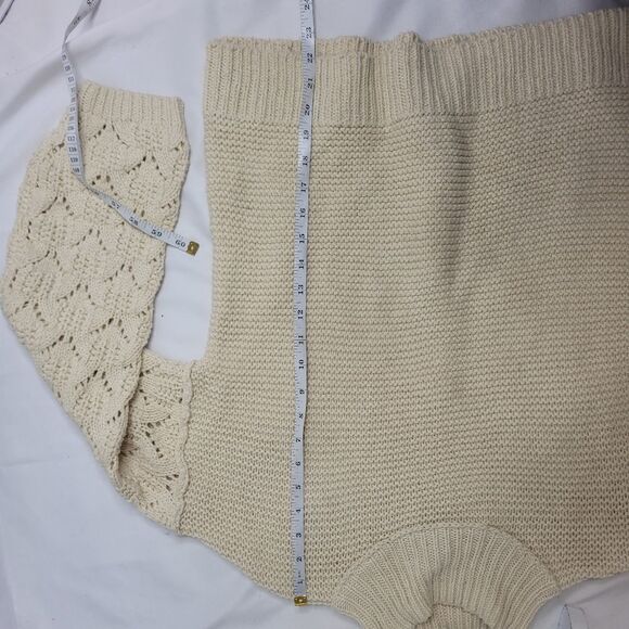 UNIVERSAL THREAD sweater cream mock neck crochet‎ sleeve boxy M - Picture 7 of 10